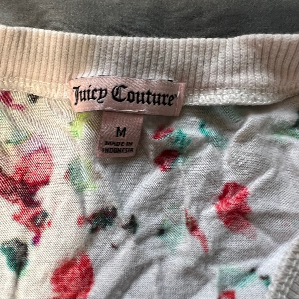 Juicy couture white w/ multicolor water color leopard print tank top size medium - Picture 3 of 9